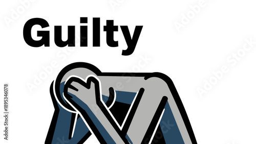 Person Covering Face in Shame and Guilt with Text.