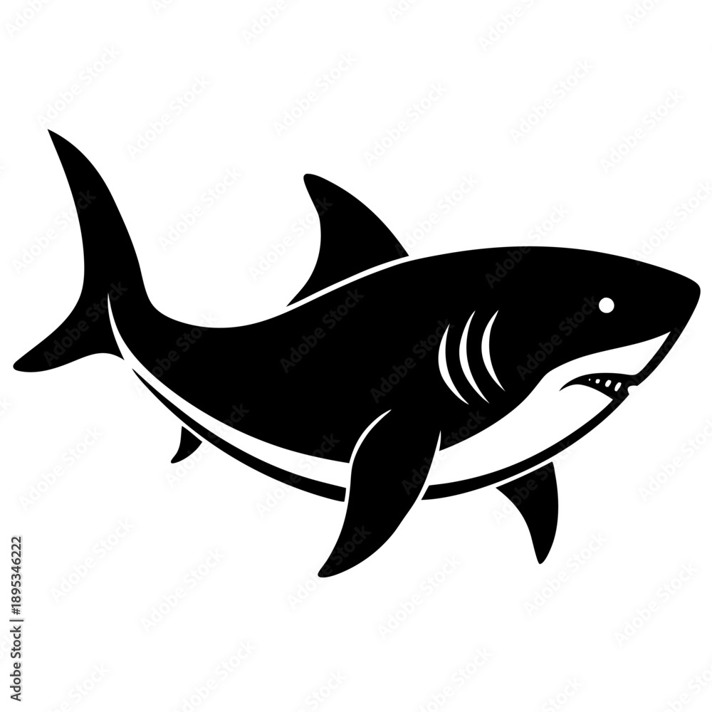 Obraz premium Shark vector silhouette Single collection