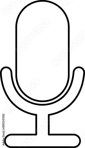 Microphone Audio Equipment Black Line Style Vector Icon Sound Recording Symbol and Music Podcast Outline Graphic Group Featuring Mic, Headset and Earphone