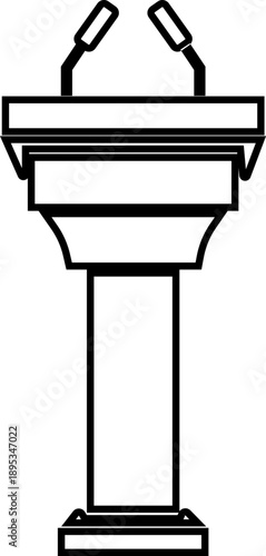 Microphone Audio Equipment Black Line Style Vector Icon Sound Recording Symbol and Music Podcast Outline Graphic Group Featuring Mic, Headset and Earphone