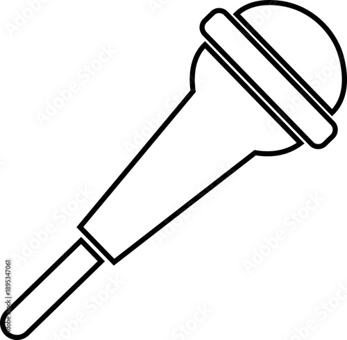 Microphone Audio Equipment Black Line Style Vector Icon Sound Recording Symbol and Music Podcast Outline Graphic Group Featuring Mic, Headset and Earphone