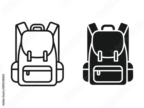 Minimalist Backpack Vector Icons