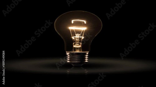 Glowing Spiral Light Bulb On Yellow Stock Photos Glowing Incandescent Light Bulb with Yellow Magic Particle Trail