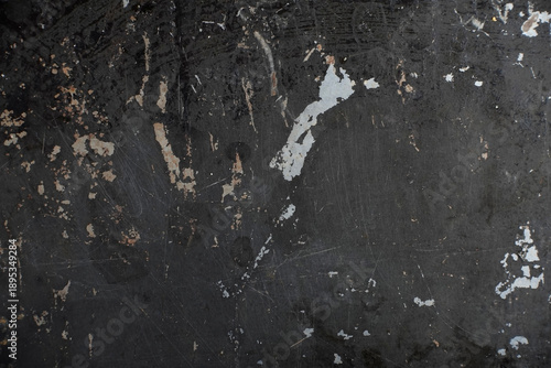 Texture of old scratched black painted metal surface