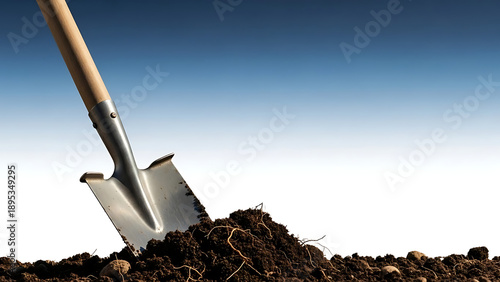 shovel in soil