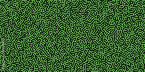 Abstract Organic Maze Seamless Pattern in Green Modern Labyrinth Texture Background.
