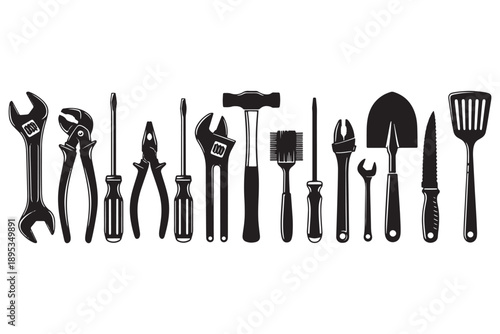 A collection of various tools and equipment for DIY projects and home repairs