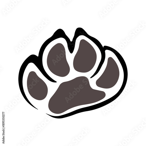 Dog paw icon without background.