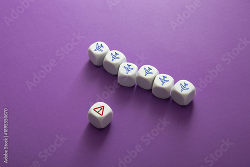 Aviation business risk management warning concept