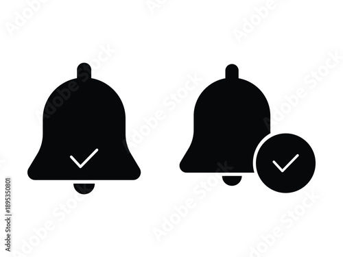 Checkmarks inside bells Vector