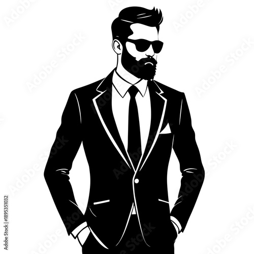 Collection of silhouette icons representing diverse business professionals, including single individuals and pairs.
