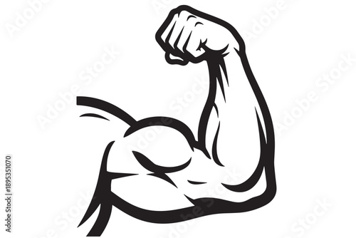 A muscular arm flexing its bicep in a powerful pose