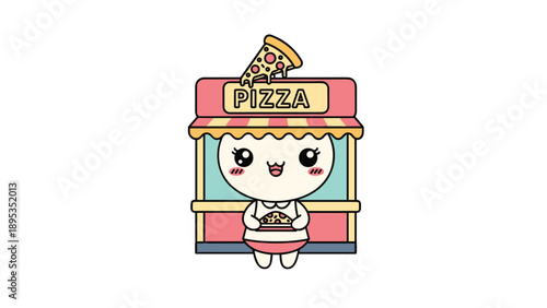 Cute Cat Enjoying Pizza at a Cozy Pizza Parlor