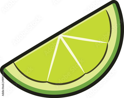 Fresh Lime Wedge Cut On Transparent Background