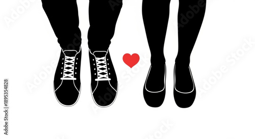 Female legs wearing red and black shoes fashion footwear style isolated