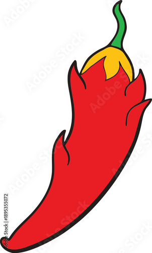 Red Chili Pepper Flame On Transparent Background