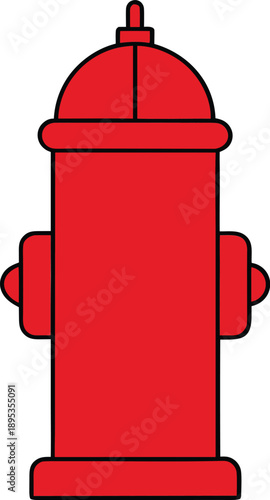 Red Fire Hydrant Cartoon On Transparent Background