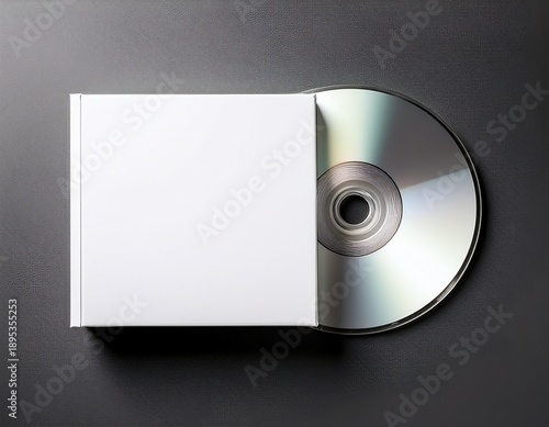 elegant blank cd and white square case mockup with subtle shadows for branding