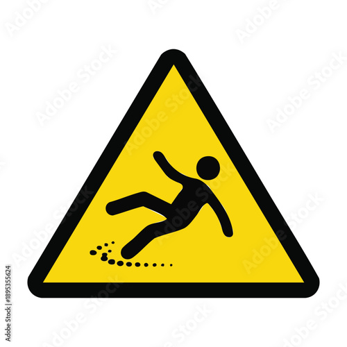 Warning slippery surface danger sign safety caution symbol
