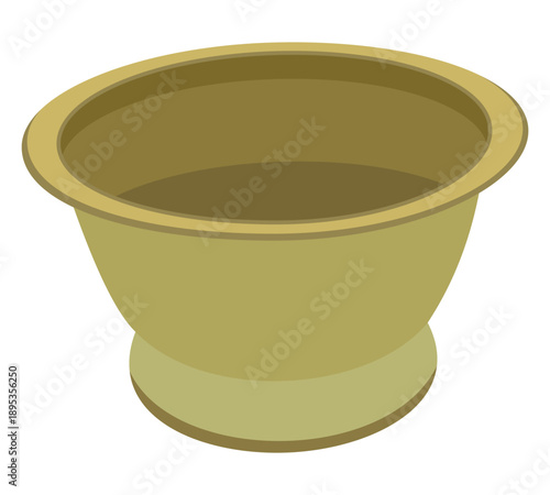 Minimal clay bowl illustration in soft earth tone isolated on white