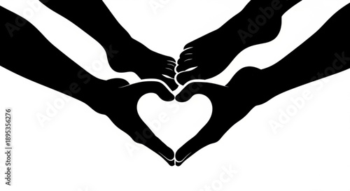 Heart held in hands vector illustration of love and care symbol