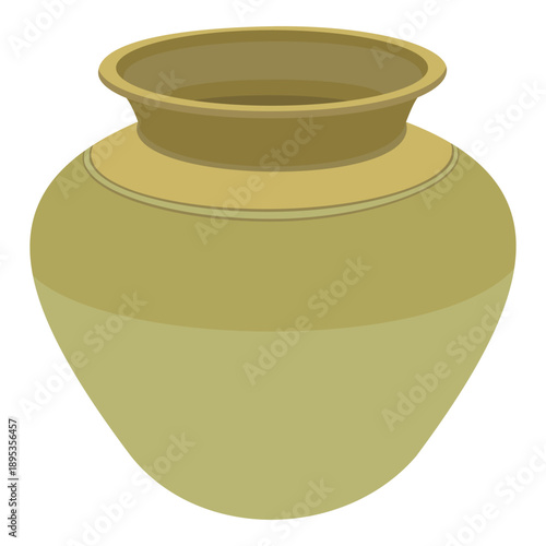 Traditional clay pot vector illustration isolated on white background