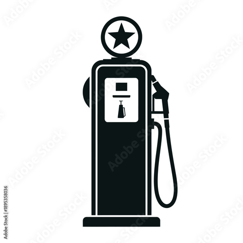 Vintage gas pump illustration in black and white a classic roadside symbol