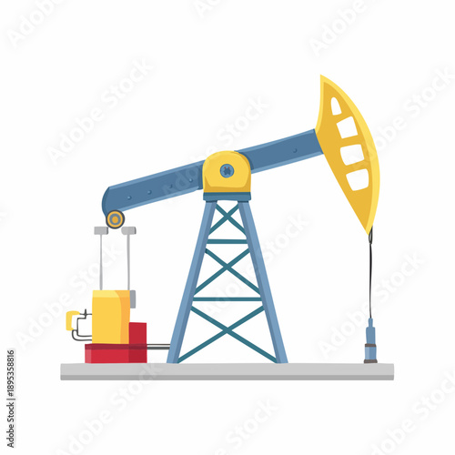 Oil Derrick Illustration Petroleum Pumpjack Energy Production Pumping Unit Fossil Fuel Extraction Rig Mechanical Equipment Industry
