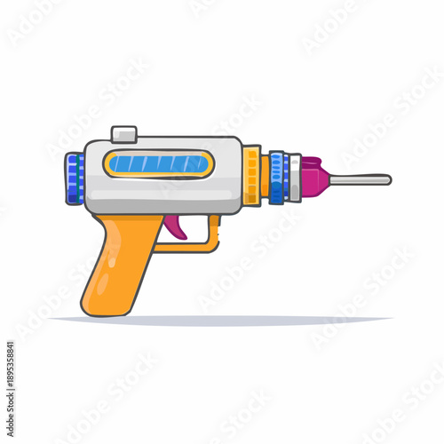 Futuristic Toy Ray Gun with Intricate Details - Illustration