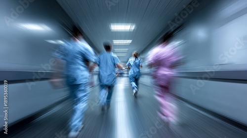 Wallpaper Mural blurred_medical_team_walking_down_a_hospital_hallway Torontodigital.ca