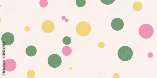 Polka dot seamless pattern. Circle confetti endless background. Birthday round elements repeat cover. Colorful chaotic spots textured continuous ornament