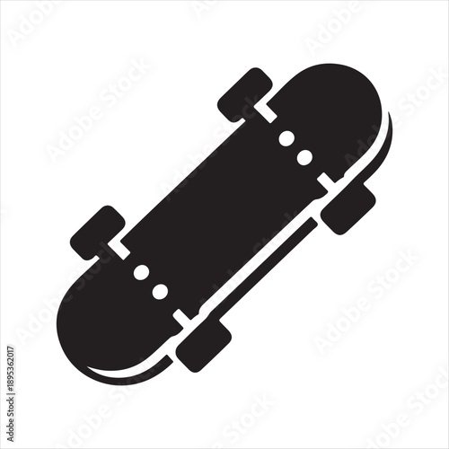 skateboard cruising vector silhouette line art logo concept collection