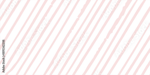 Pink striped pattern, girly stripe seamless background, cute pastel wavy lines. Vector stripes, baby hand draw doodle lines backdrop.
