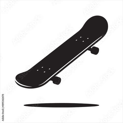 skateboard cruising vector silhouette line art logo concept collection