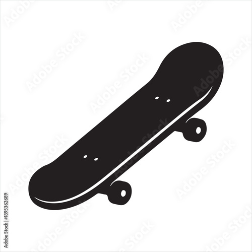 skateboard cruising vector silhouette line art logo concept collection