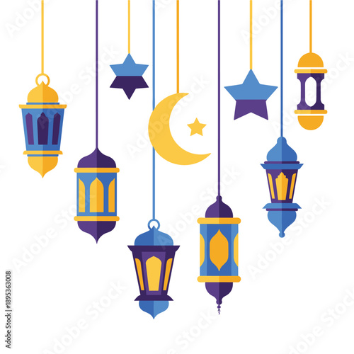 Festive Ramadan Lanterns and Stars