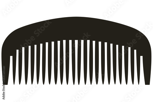 くしの黒シルエットイラスト｜ヘアケア用品を表すシンプルなアイコン素材