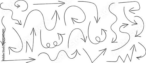 A chaotic arrangement of hand drawn arrows and curved lines fills the frame creating a dynamic and abstract visual composition high quality professional