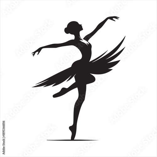 ballerina vector silhouette line art logo idea illustration collection
