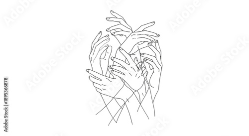 Continuous line drawing of a person covering their face with their hands in distress or frustration.
