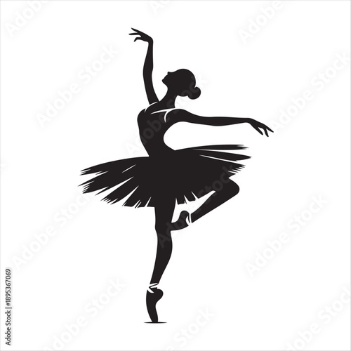 ballerina vector silhouette line art logo idea illustration collection