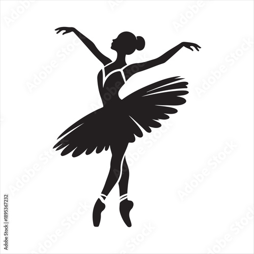 ballerina vector silhouette line art logo idea illustration collection