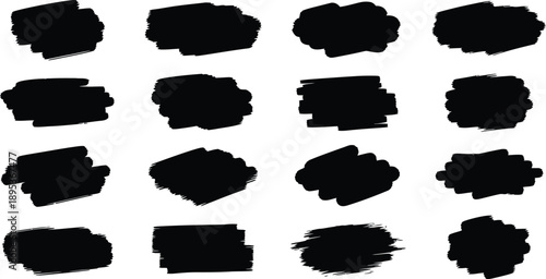 Abstract Black Brush Strokes for Creative Design
