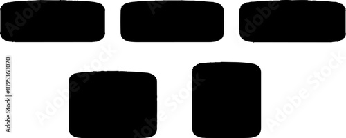 Black Shapes: An abstract composition, featuring five black geometric shapes, which invites the viewer to interpret their form and arrangement.