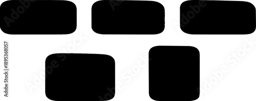 Shape collection in black: a visually striking composition of several, rounded rectangles in stark black, set against a high-contrast backdrop, the image emphasizes simplicity