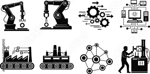 Body language icons, emotional silhouette set, black vector figures, stress pose, confusion gesture, sadness symbol, human expression illustration pack