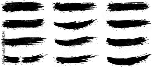 Artistic Brushstrokes: A set of black brushstrokes on the canvas. These marks evoke a sense of freedom, and offer dynamic visuals.