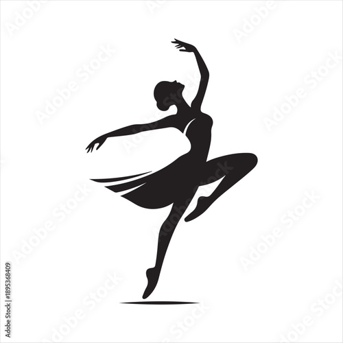 ballerina vector silhouette line art logo idea illustration collection