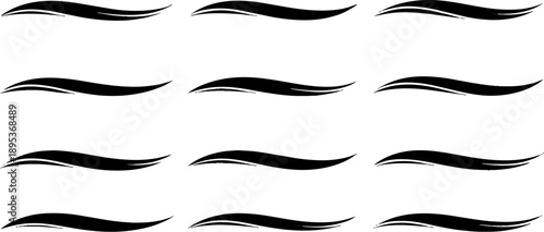 Elegant Brushstrokes: A series of abstract brushstrokes, each a testament to artistic precision and fluid grace, captured with striking simplicity.