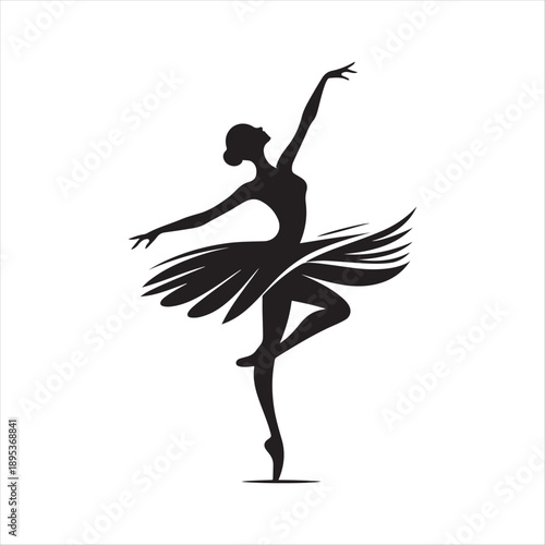 ballerina vector silhouette line art logo idea illustration collection